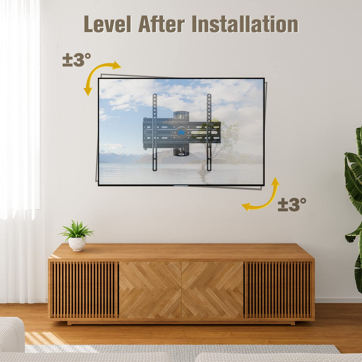 Mounting Dream MD2377 label showing VESA 400x400 compatibility benefit: clear fit information
