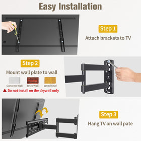 Mounting Dream MD2377 next to 55-inch TV for size comparison benefit: confirms fit for intended screens