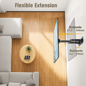 Mounting Dream MD2377 side profile extended to 17.1 inches showing flexible viewing distance benefit: adjustable placement
