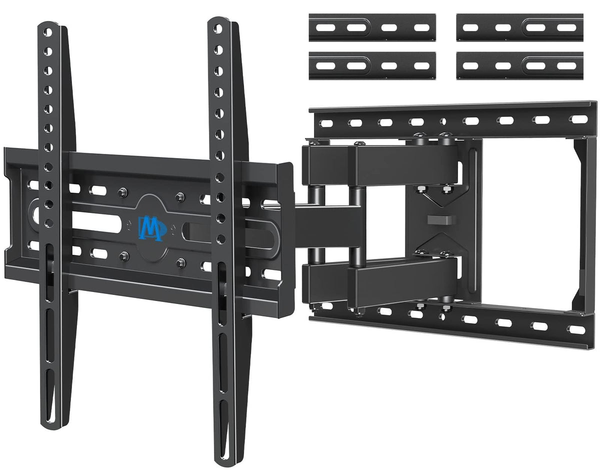 Mounting Dream front view of full-motion dual-arm mount showing sturdy frame and attachment points for stable support