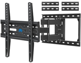 Mounting Dream front view of full-motion dual-arm mount showing sturdy frame and attachment points for stable support