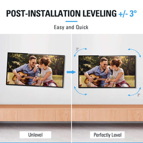 Mounting Dream mounted TV in a living room illustrating flexible swivel and tilt for better viewing comfort