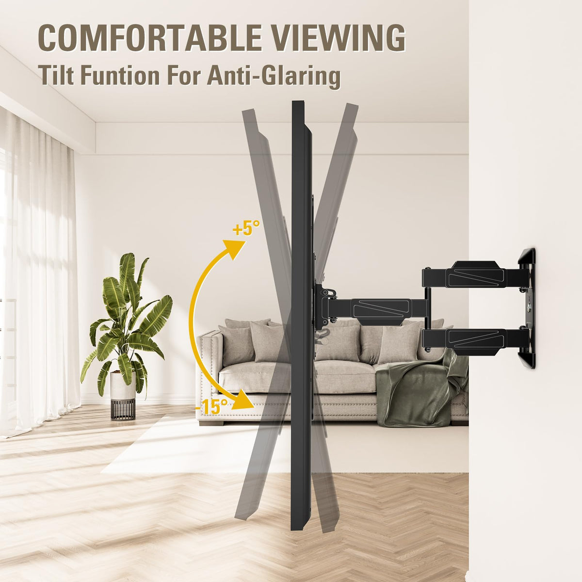 Mounting Dream MD2418-MX close-up of self-adhesive EVA pad protecting TV finish