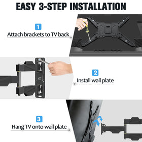 Mounting Dream MD2418-MX next to a TV for scale showing fit for 26–55 inch screens