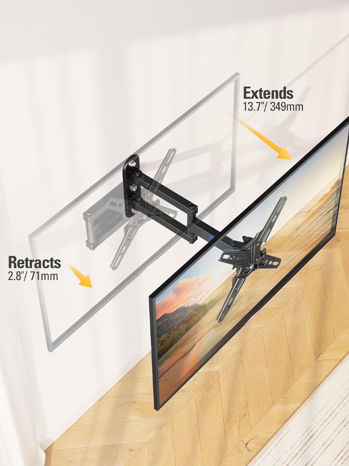 Mounting Dream articulated arm fully extended demonstrating flexible viewing angles and reach