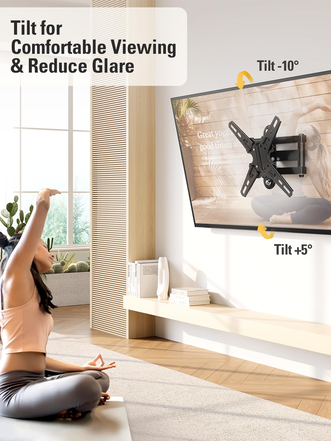 Mounting Dream close-up of tilt mechanism showing secure adjustment and anti-glare positioning
