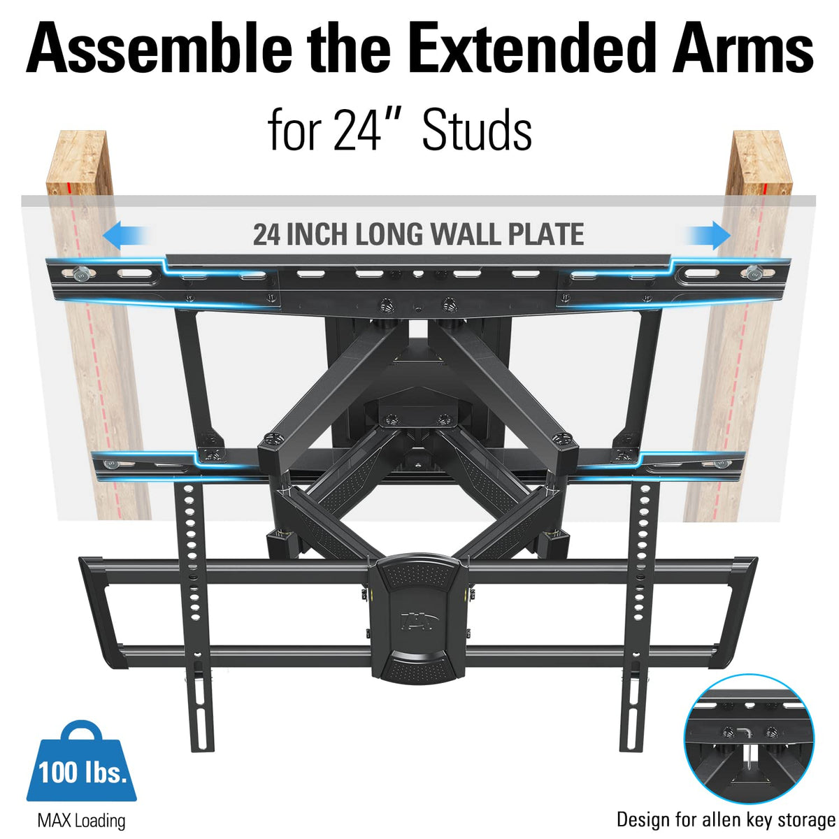 Mounting Dream MD2617-24K wall installation side view for flexible viewing angles.