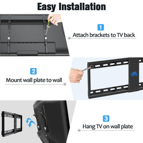 Mounting Dream VESA 600x400 compatibility shown for wide TV fit