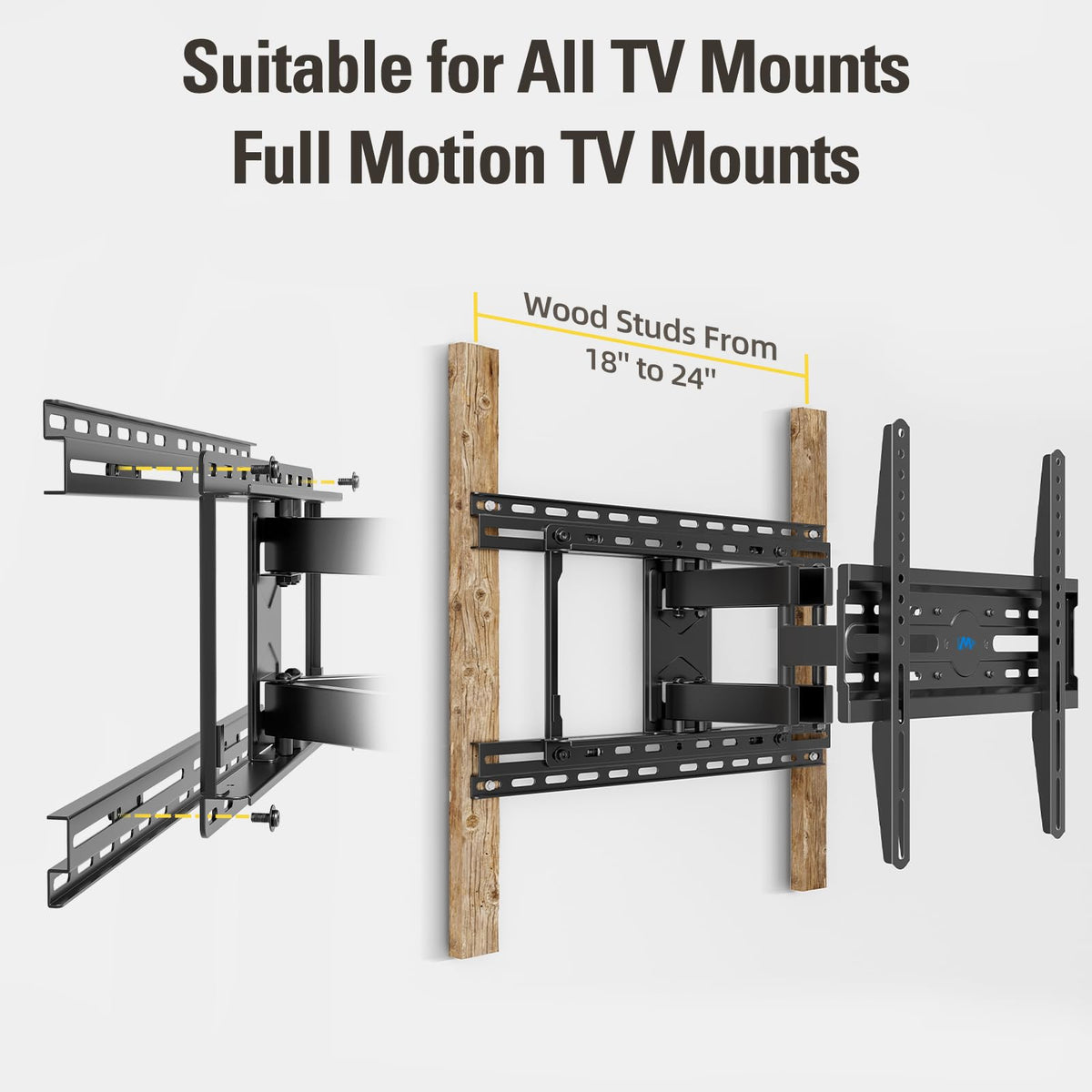 Mounting Dream MD5232 installed with TV showing stable hold and clean wall appearance