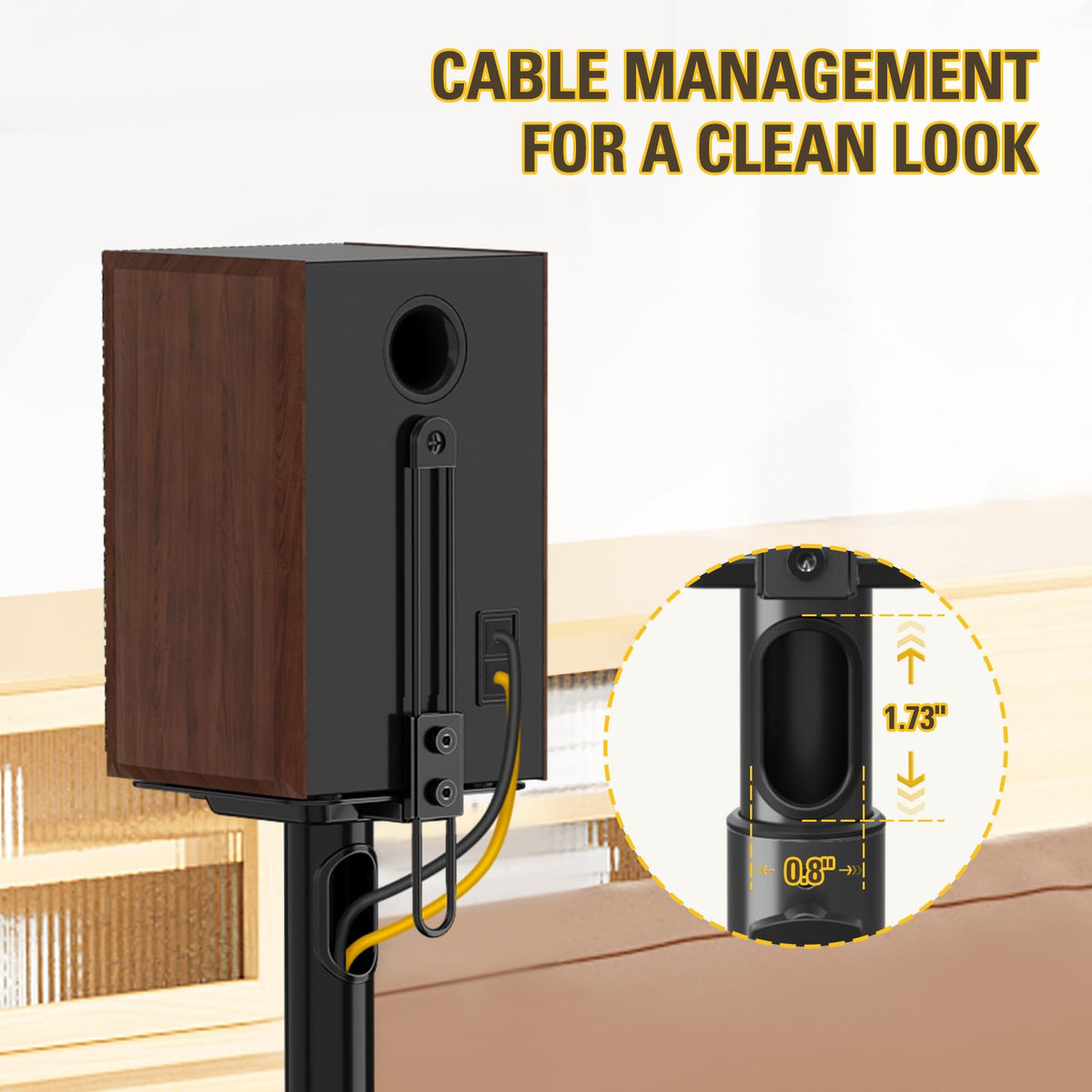Mounting Dream MD5402 cable management hole hides wires neatly
