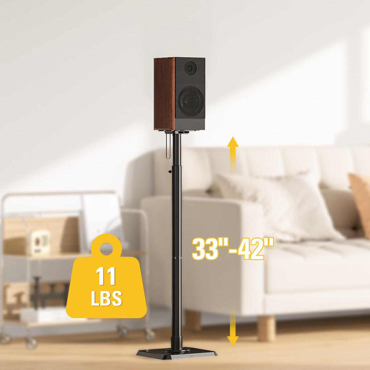 Mounting Dream MD5402 height adjustable stand for optimal listening height