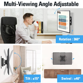 Mounting Dream monitor wall mount tilts to reduce glare.