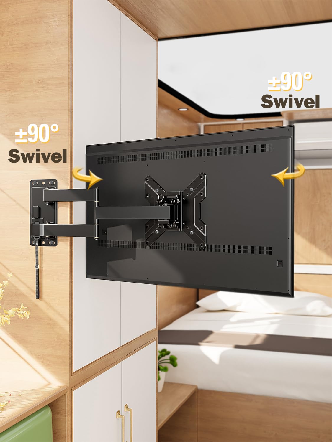 Mounting Dream TV mounted inside an RV showing secure, space-saving setup