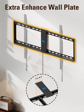 Mounting Dream beside TV to illustrate scale and compatibility with large screens
