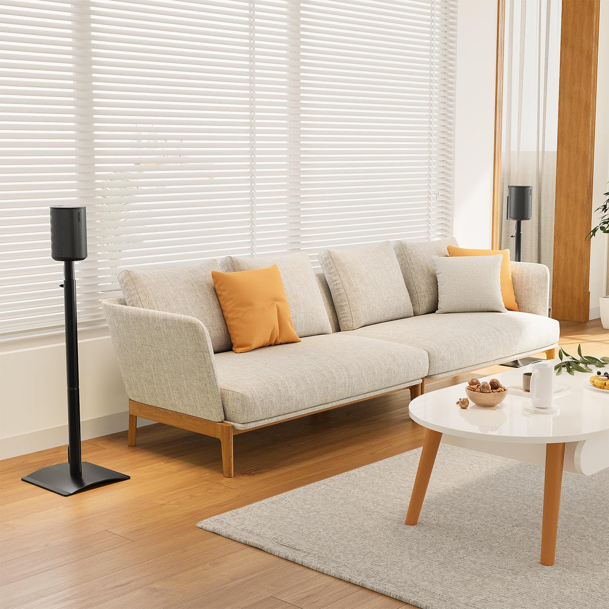Mounting Dream set of 2 surround speaker stands for synchronized setup