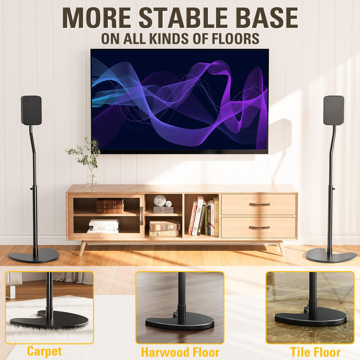 Mounting Dream side profile with a speaker attached for improved listening position