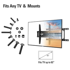 Mounting Dream spacers and washers detail protecting TV back and ensuring alignment