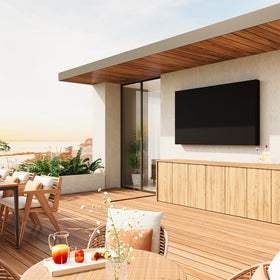 Mounting Dream cover repelling rain to protect TV from moisture