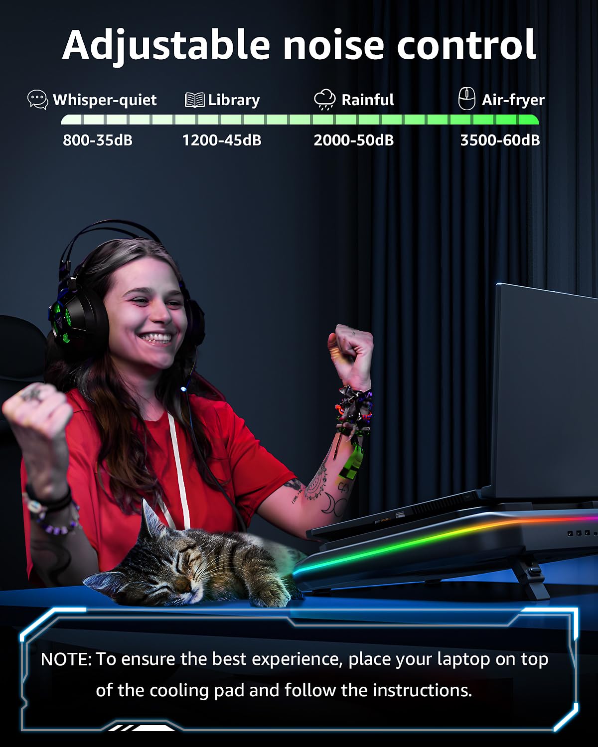 Mountory anti-slip clips secure laptops during gaming sessions