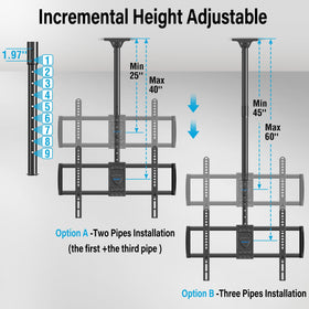 Mountup 360-degree swivel ceiling mount offers flexible viewing angles for multi-room setups.