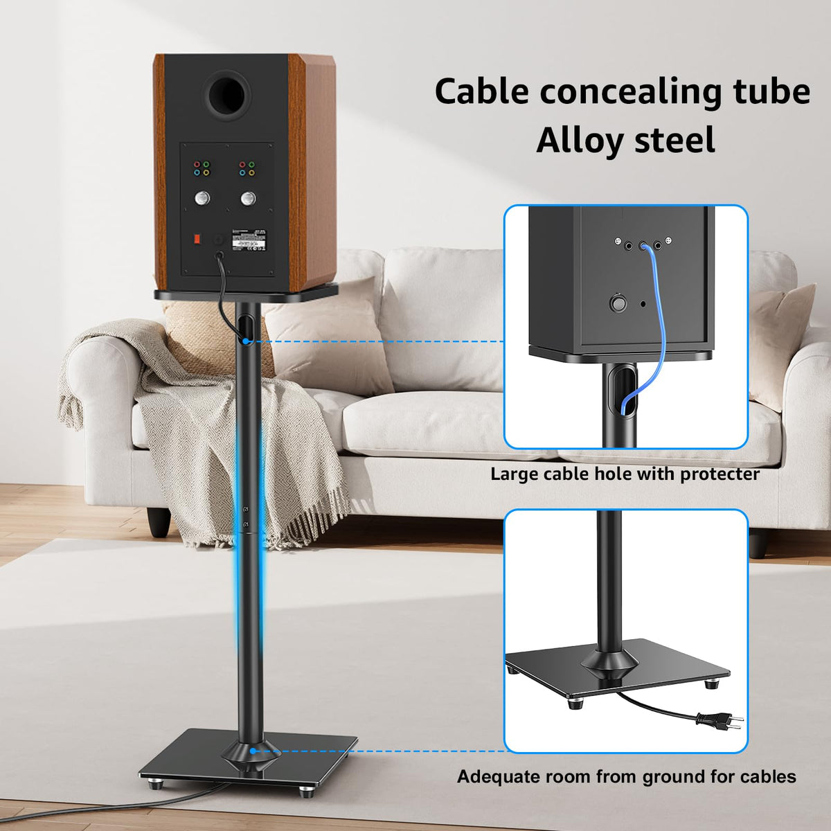 Anti-slip pads keep speakers stable on MountUp stands
