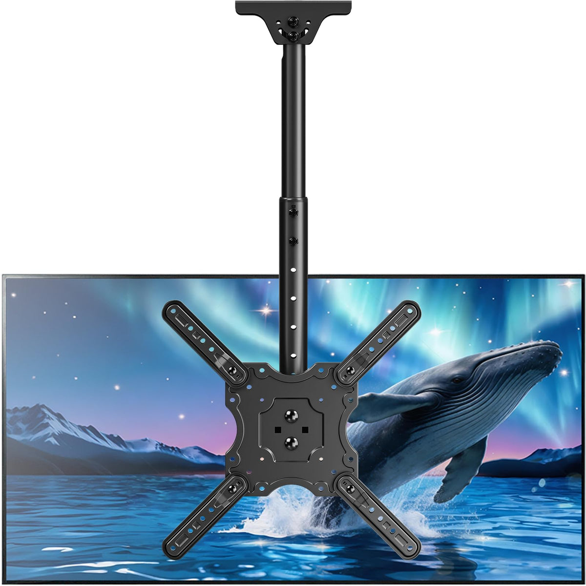 MOUNTUP front view of ceiling mount showing stable bracket and clean look