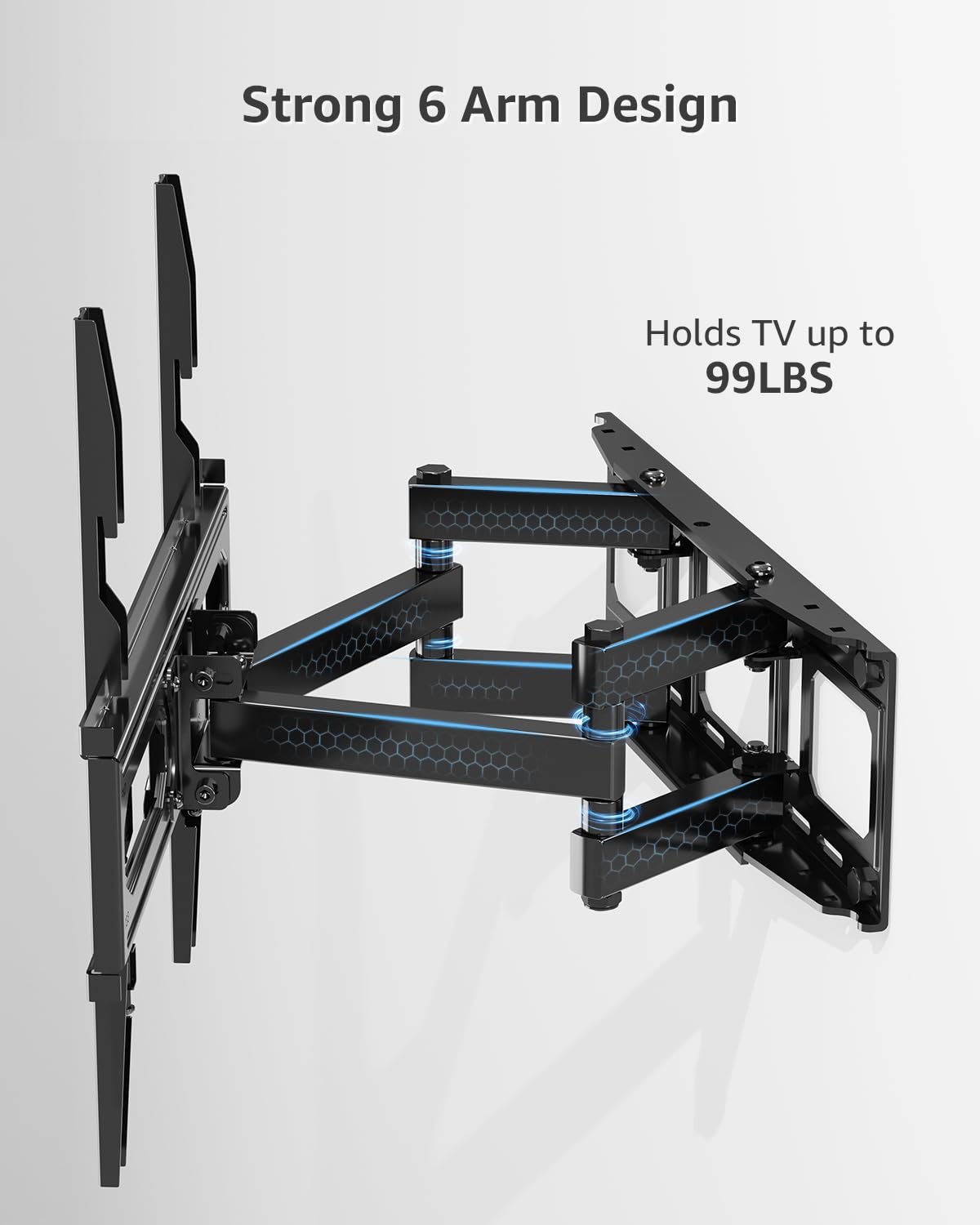 MOUNTUP close-up of articulating joint highlighting durable metal construction