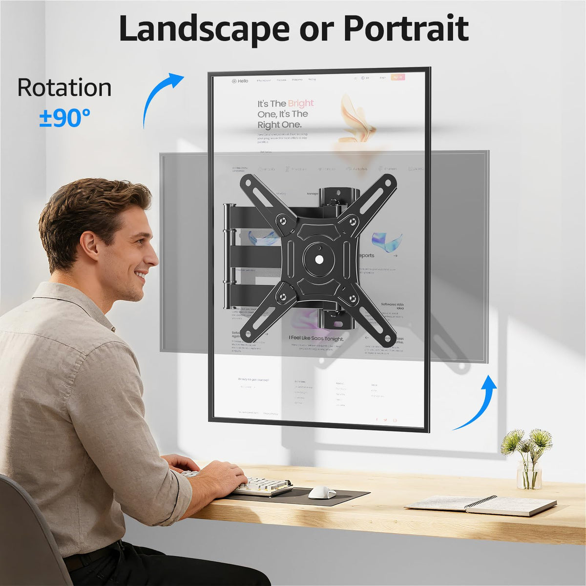 MOUNTUP compatibility with VESA patterns ranging 75x75 to 200x200 for versatile mounting