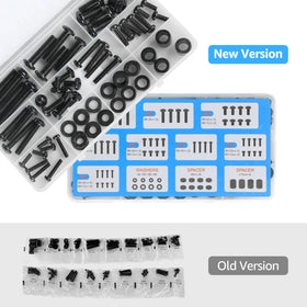 MOUNTUP kit contents laid out to display variety of sizes and spare parts