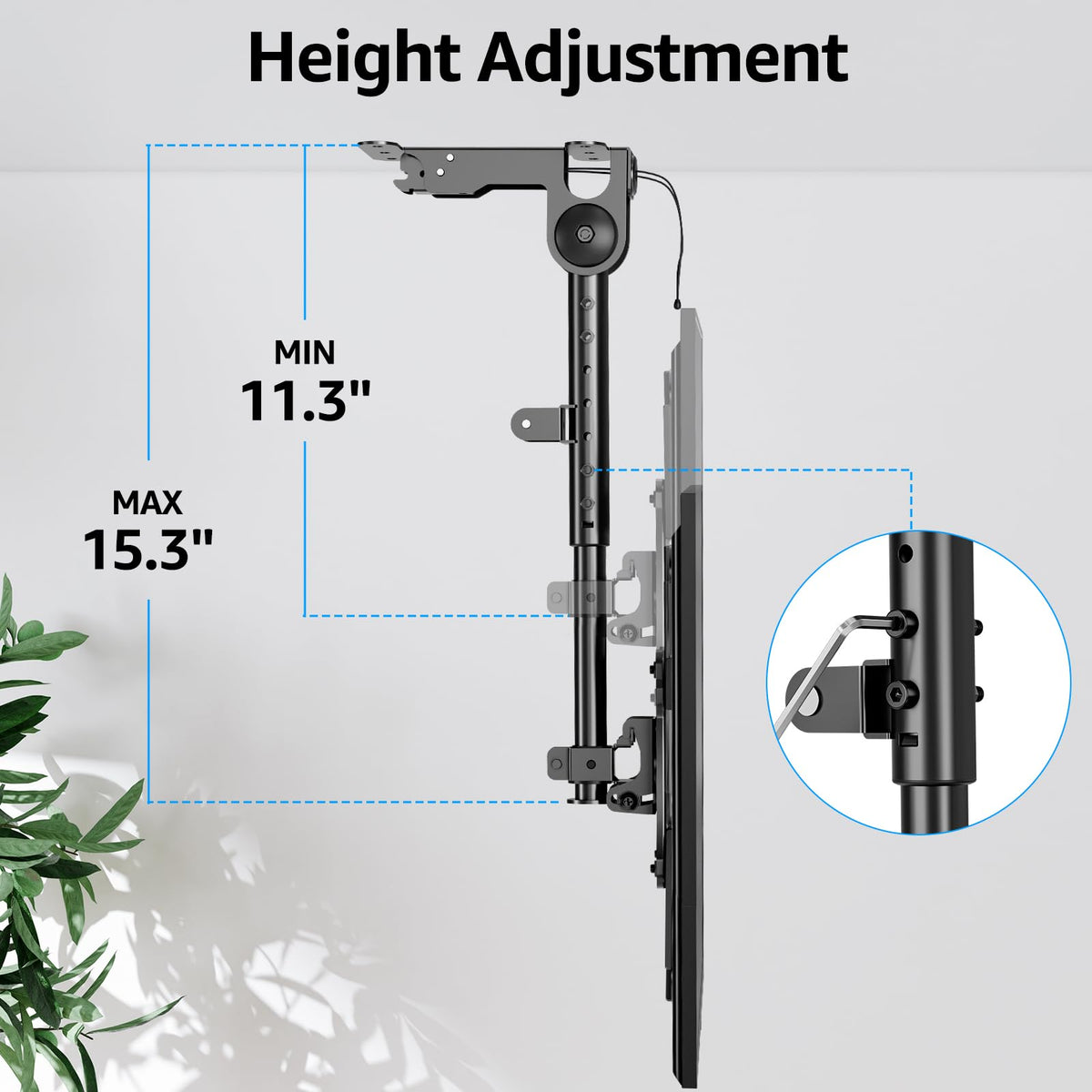 MOUNTUP folded mount against ceiling to save space when TV stored