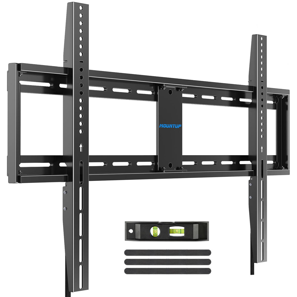 MOUNTUP front view of mounted TV showing clean low profile and stable support