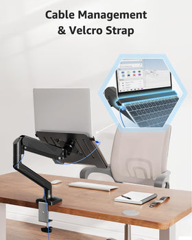 MOUNTUP grommet mounting through thick desk showing secure, low-profile base