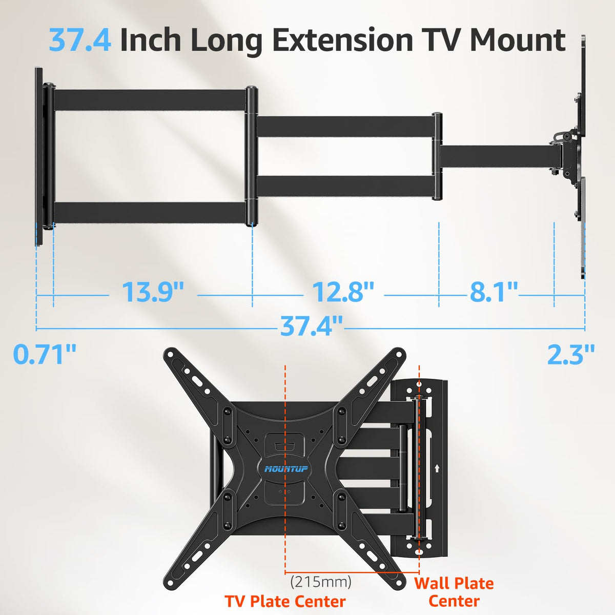 Mountup heavy-duty steel construction supports reliable weight.
