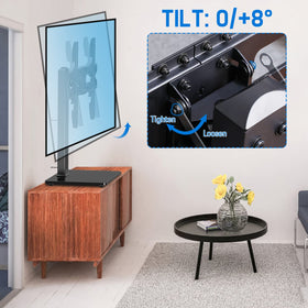 MOUNTUP side view showing height adjustment positions for ideal viewing