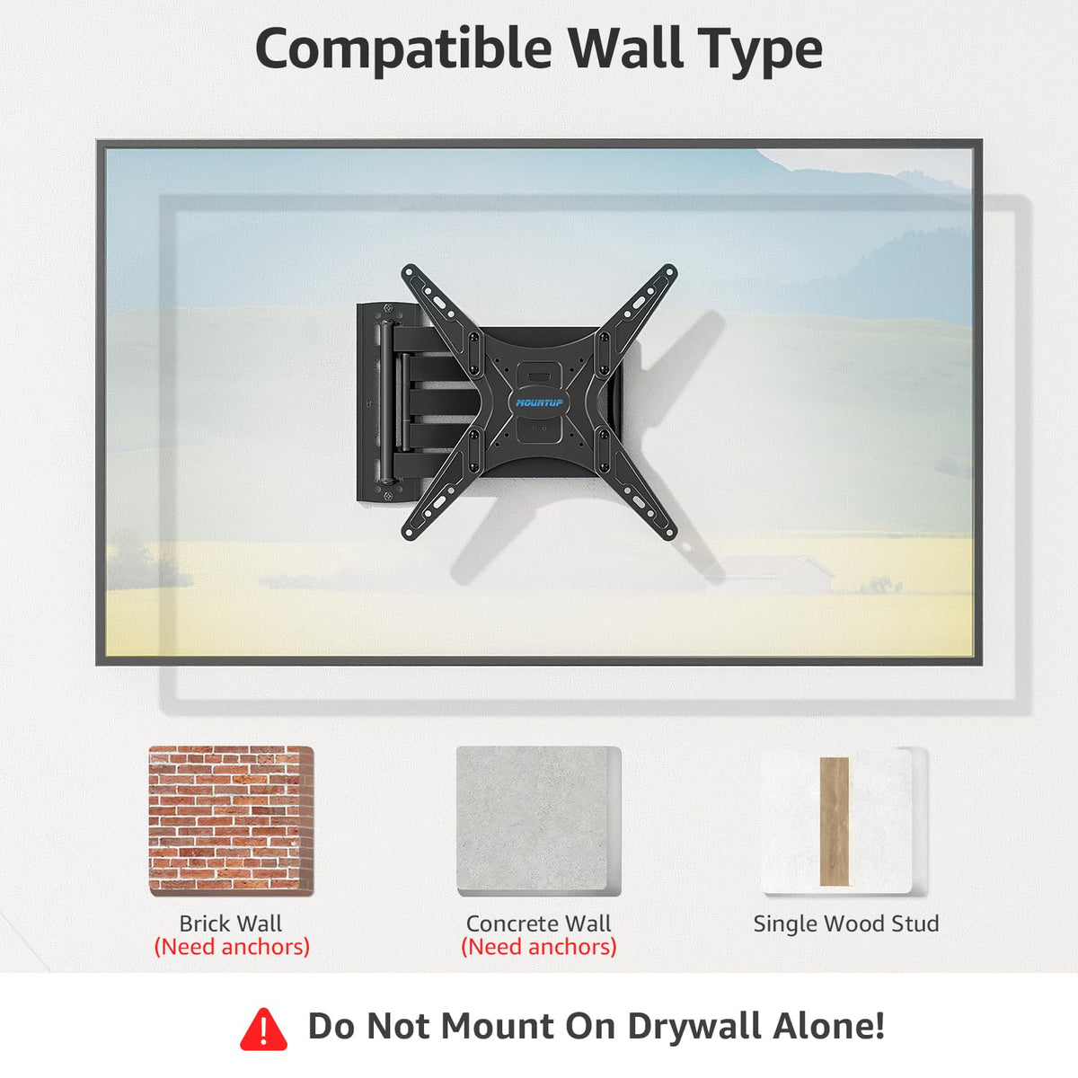 Mountup included hardware pack enables quick setup.