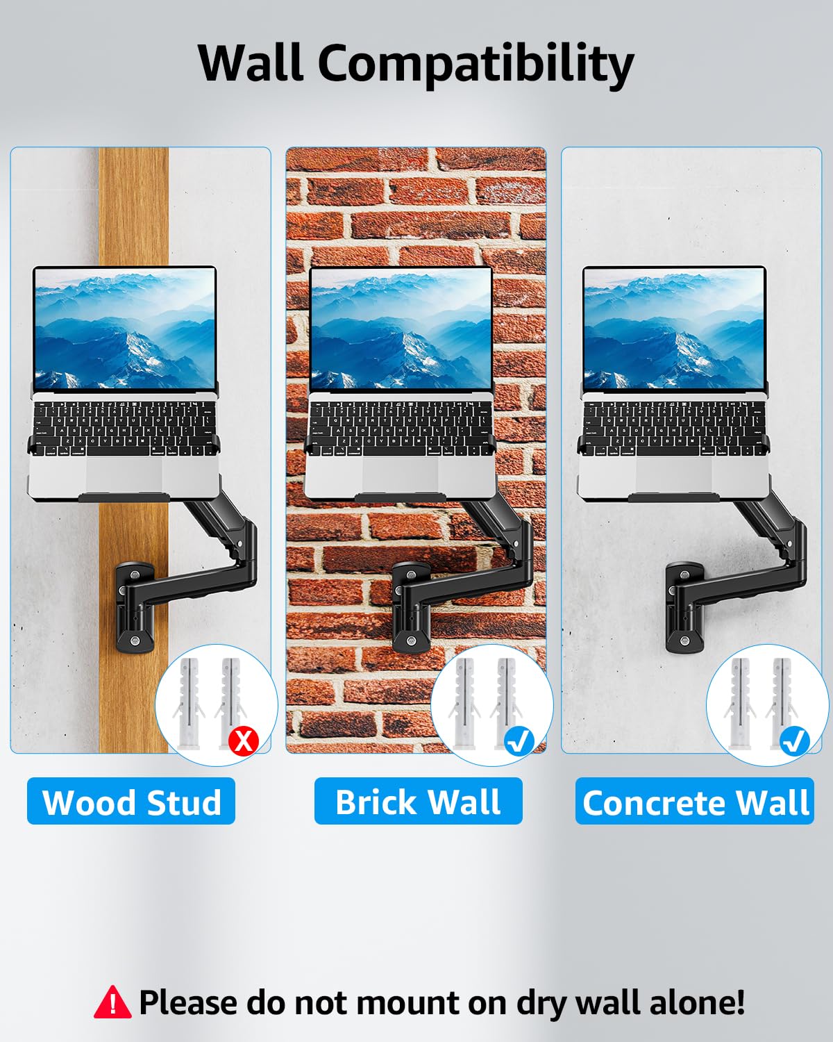 MOUNTUP included mounting hardware and template for secure installation