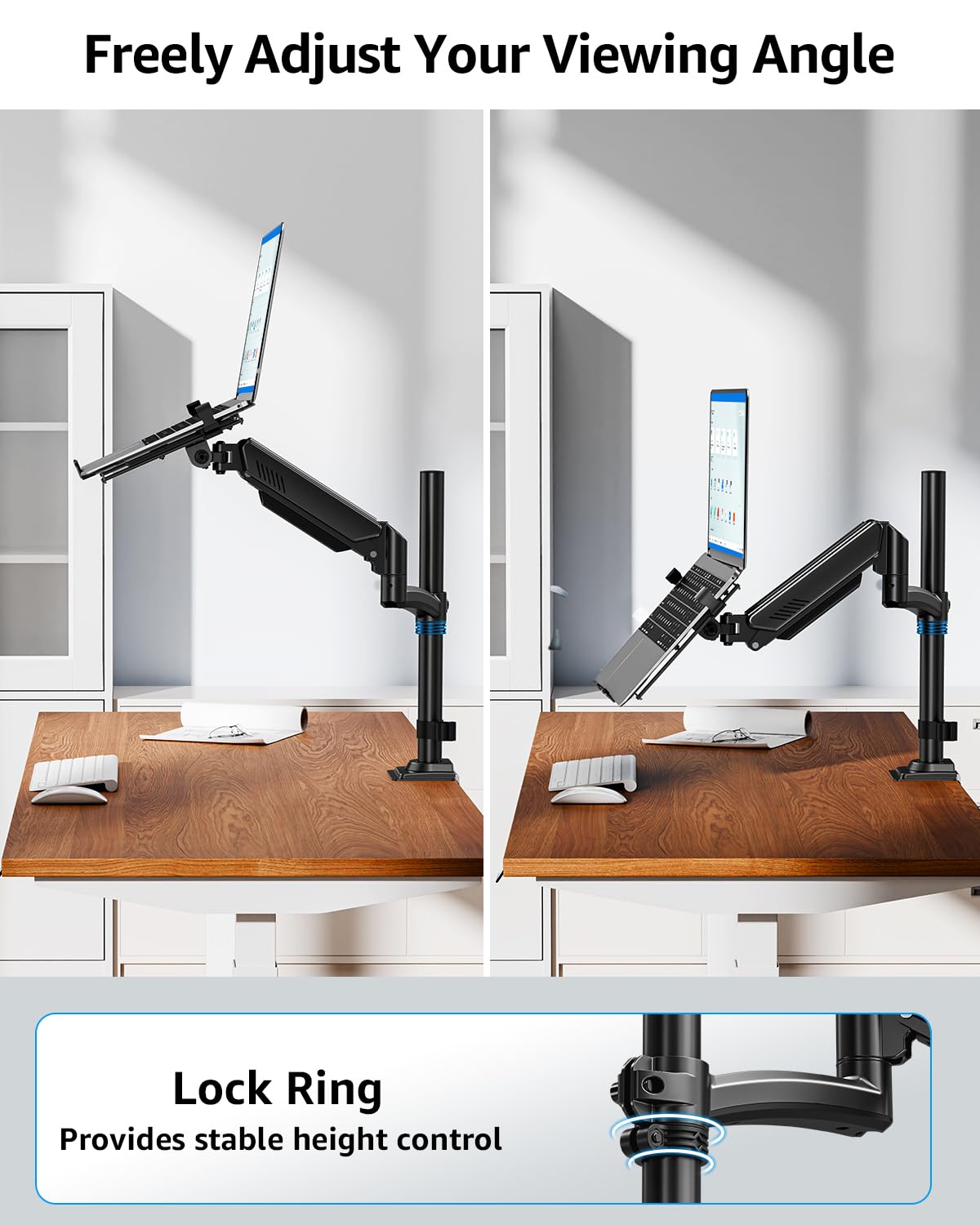 MOUNTUP VESA compatibility supports 75x75 mm and 100x100 mm patterns.