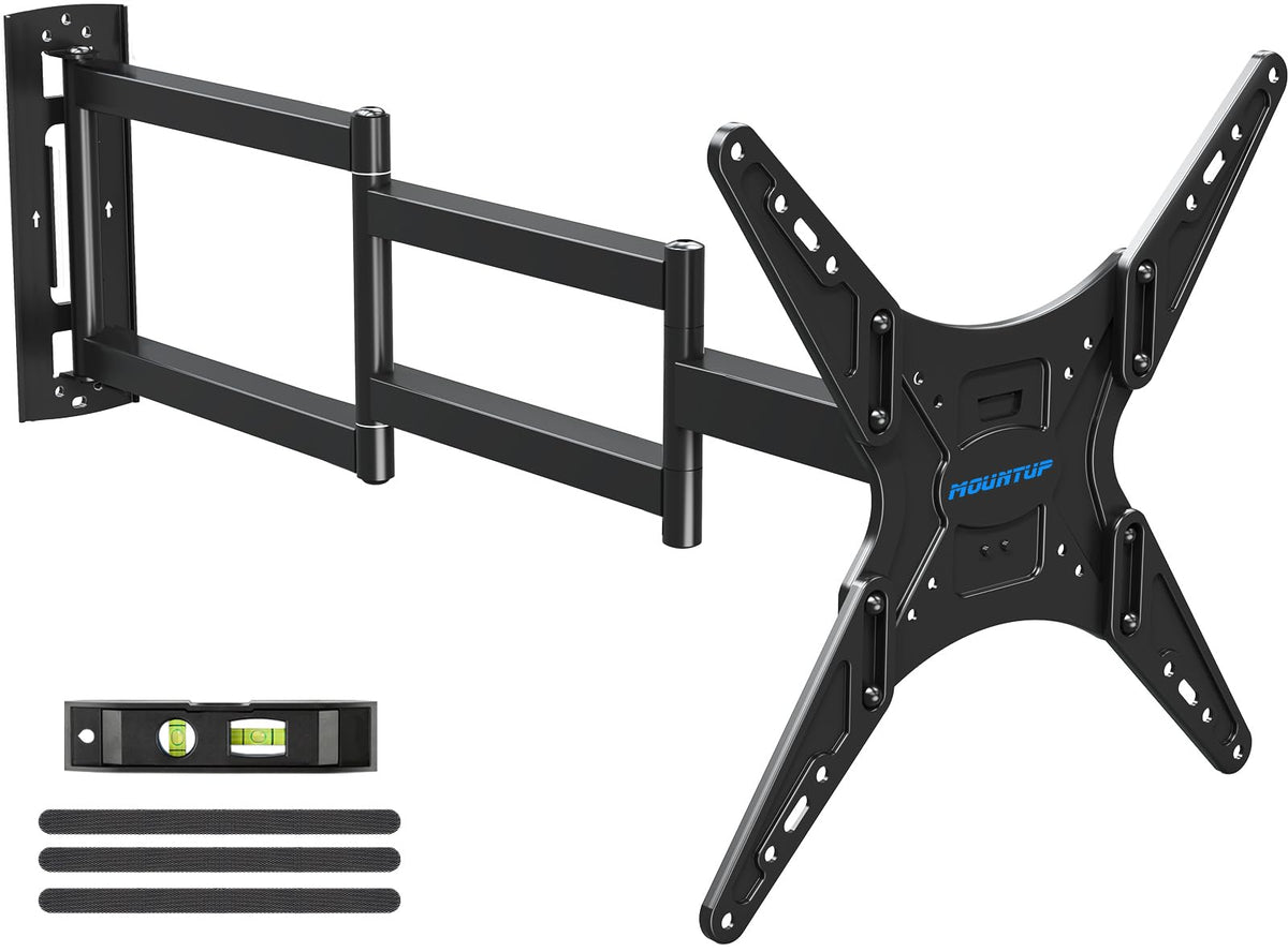 Mountup long-arm TV wall mount with 37.4-inch extension for flexible viewing.