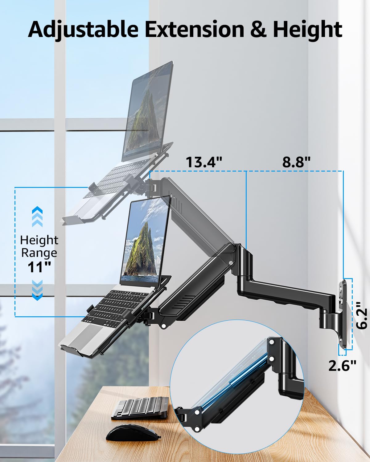MOUNTUP monitor attached to VESA plate showing compatibility and stability