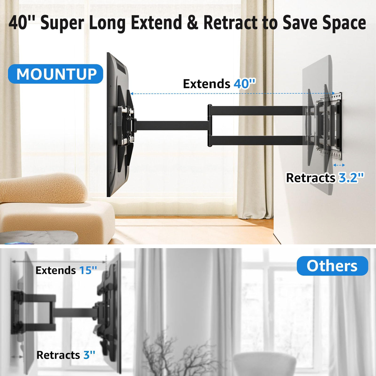 MountUp MU0059 anti-collision pads protect TV and mount