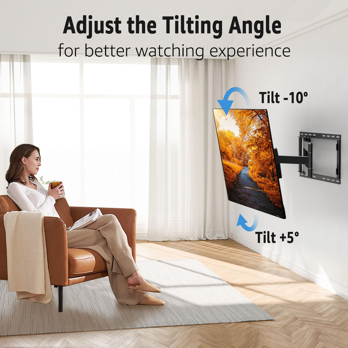 MountUp MU0059 full-motion tilt and swivel for versatile watching