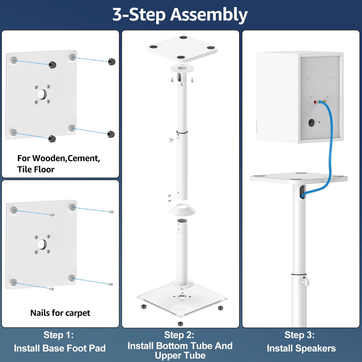 MOUNTUP 22 lbs per stand capacity supports many popular models.