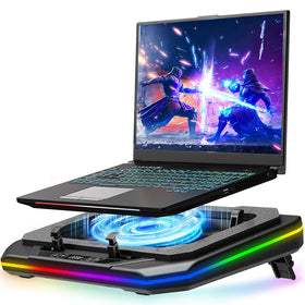 MOUNTUP front view of cooling pad showing fan and frame for better laptop airflow