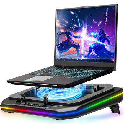 MOUNTUP front view of cooling pad showing fan and frame for better laptop airflow
