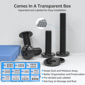 MOUNTUP close-up of steel M4–M8 screws demonstrating durable threads and finish
