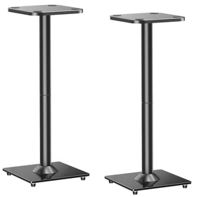 Space-saving floor speaker stands optimize room layout