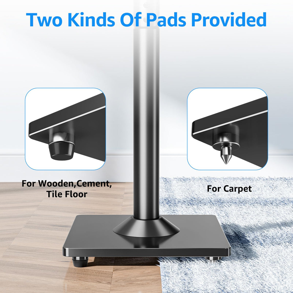 Mountup stable-base-rubber-feet prevent floor vibrations for clearer sound