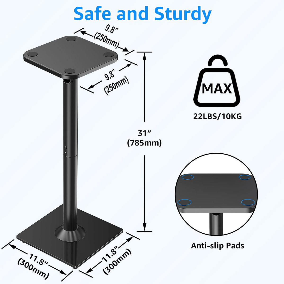MOUNTUP top plate 9.8x9.8 inches for secure speaker mounting