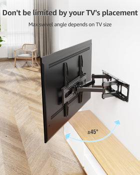 MOUNTUP TV mounted in living room offering improved sightlines and ergonomics