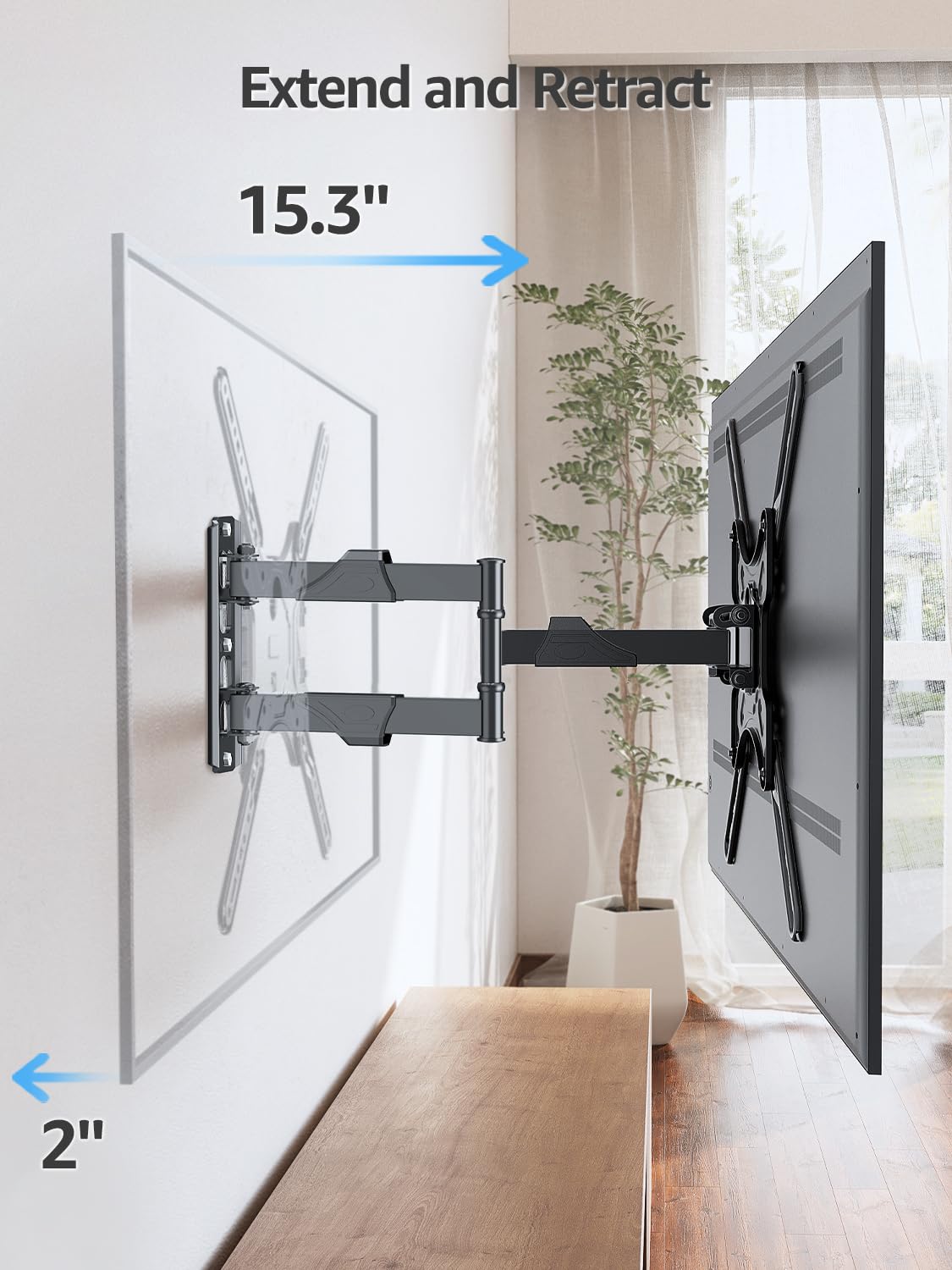 MOUNTUP 90-degree swivel enables easy corner seating